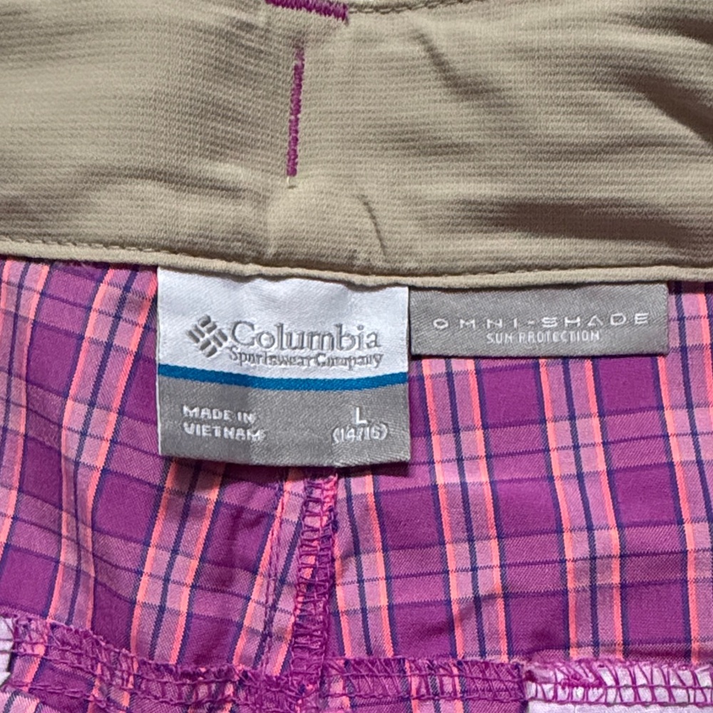 Columbia Kids Plaid Shorts - Purple and Pink - Picture 2 of 7